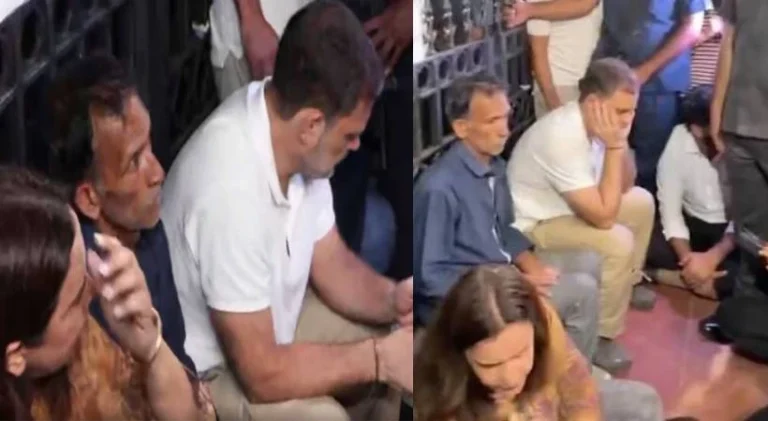 rahul-priyanka-meet-ankita-bhandari-parents-india-gate-protest